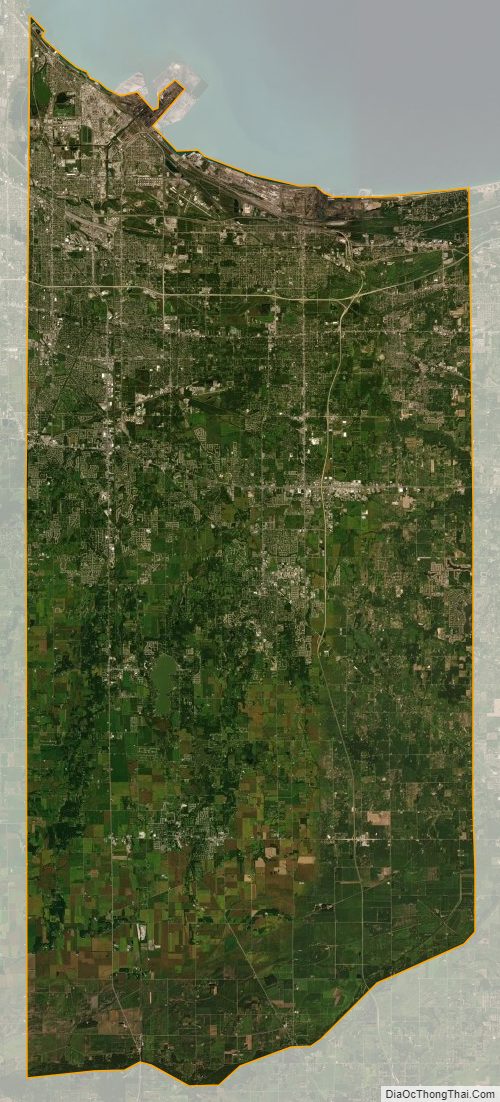 Satellite Map of Lake County, Indiana