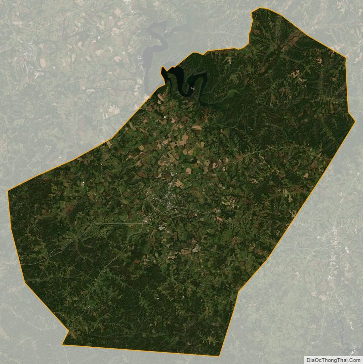Satellite map of Adair County, Kentucky