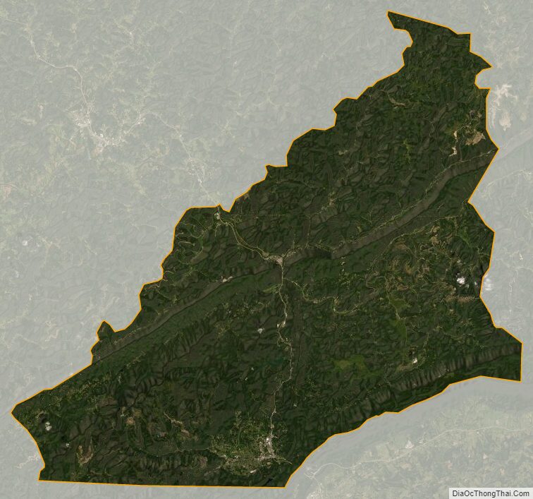 Satellite map of Bell County, Kentucky