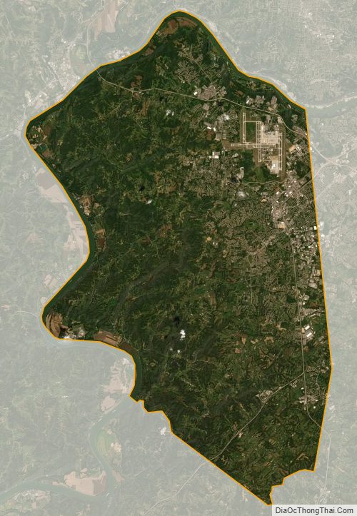 Satellite map of Boone County, Kentucky