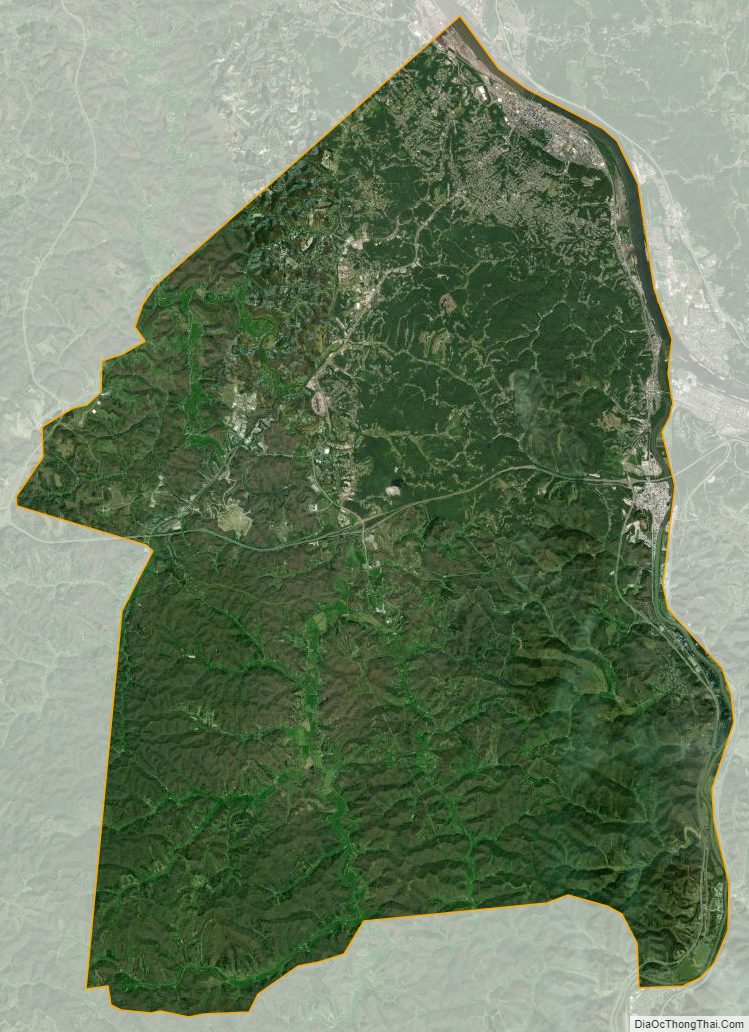 Satellite map of Boyd County, Kentucky