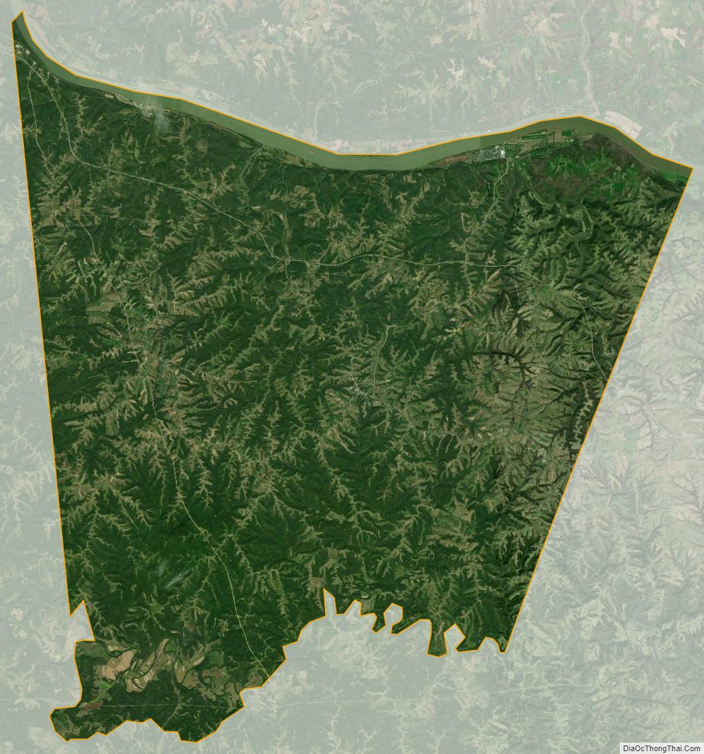 Satellite map of Bracken County, Kentucky