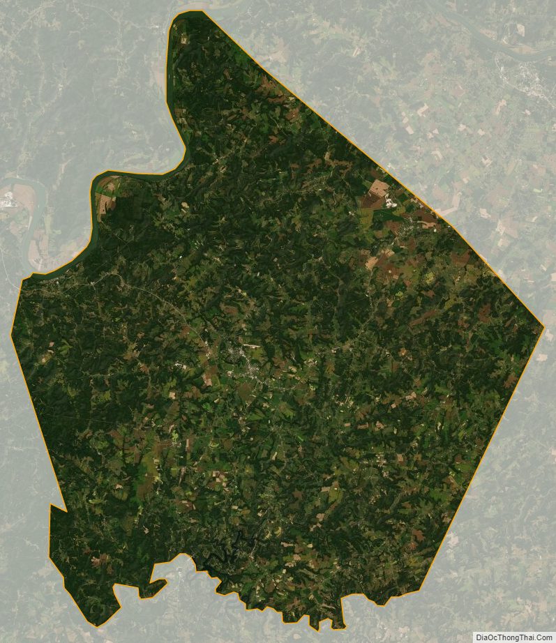 Satellite map of Breckinridge County, Kentucky