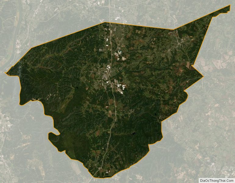 Satellite map of Bullitt County, Kentucky