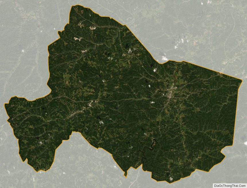 Satellite map of Carter County, Kentucky