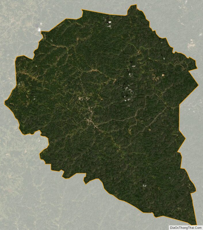 Satellite map of Clay County, Kentucky
