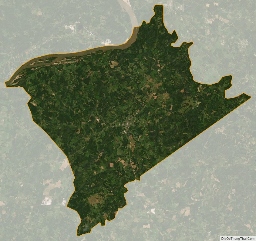 Satellite Map of Crittenden County, Kentucky