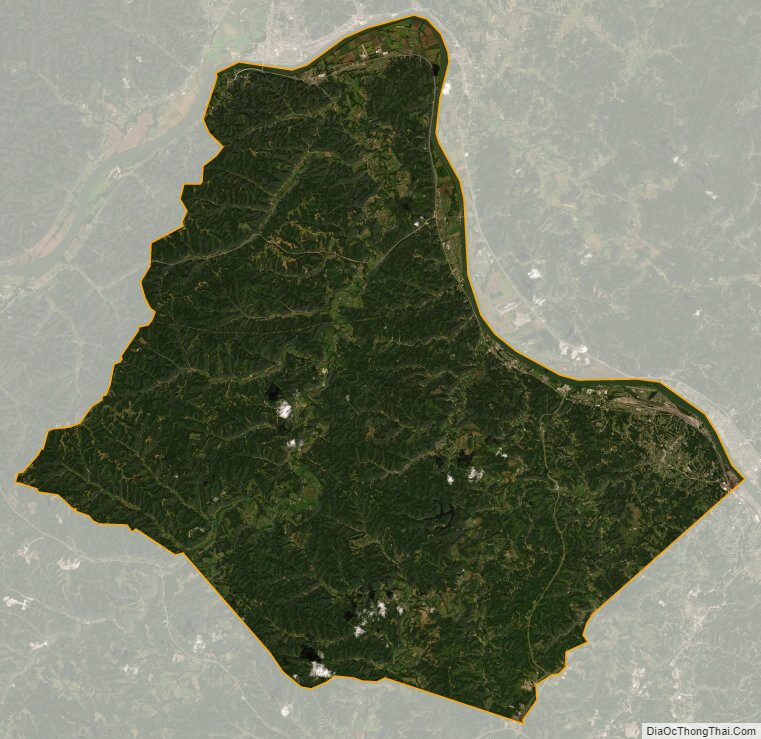 Satellite Map of Greenup County, Kentucky