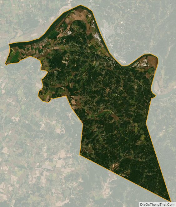 Satellite map of Hancock County, Kentucky