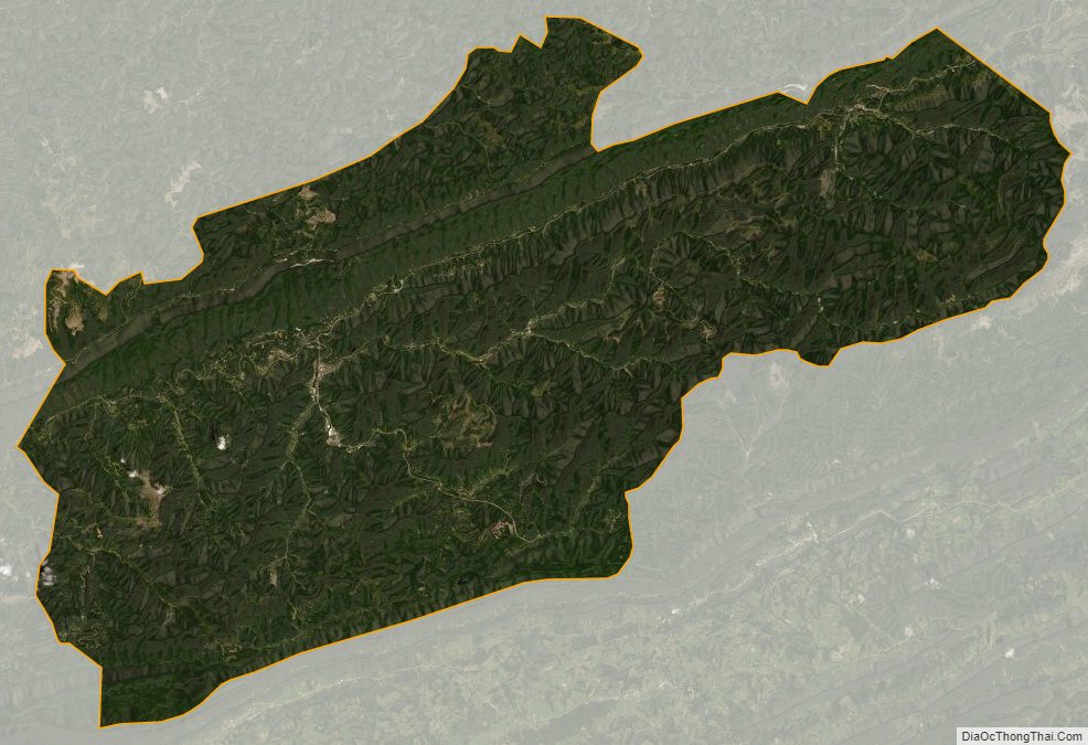 Satellite map of Harlan County, Kentucky