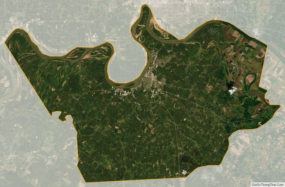 Satellite map of Henderson County, Kentucky