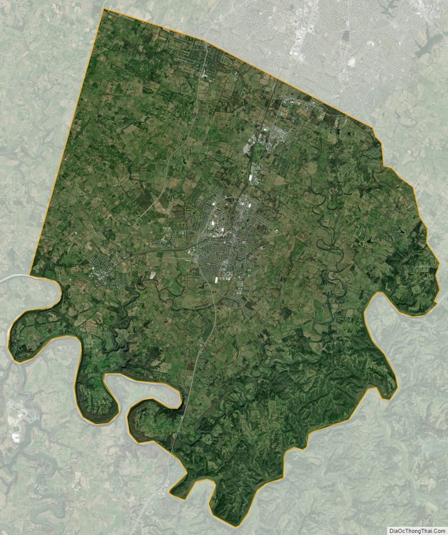 Satellite map of Jessamine County, Kentucky