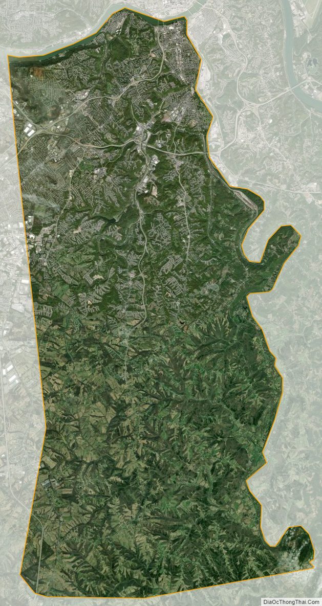 Satellite map of Kenton County, Kentucky