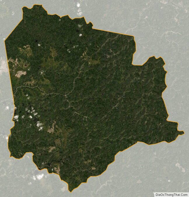 Satellite map of Knott County, Kentucky