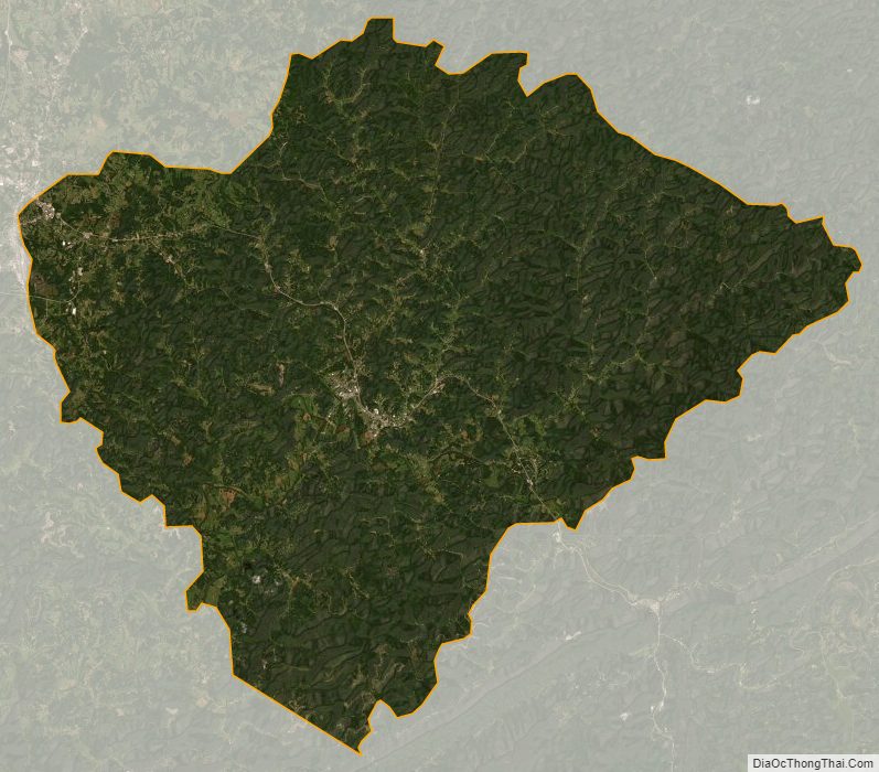 Satellite Map of Knox County, Kentucky