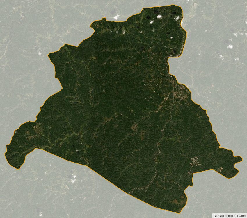 Satellite map of Lawrence County, Kentucky