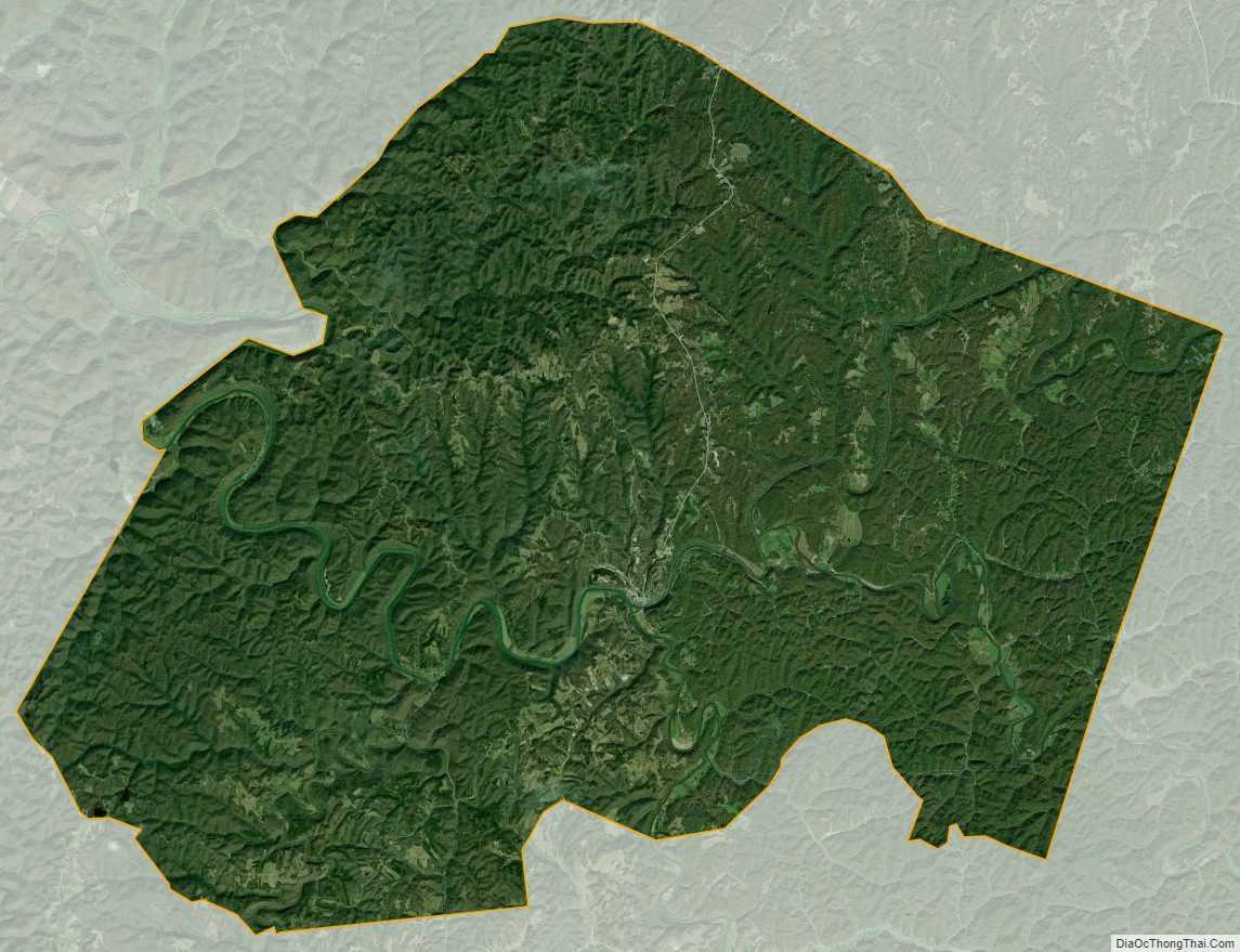 Satellite map of Lee County, Kentucky