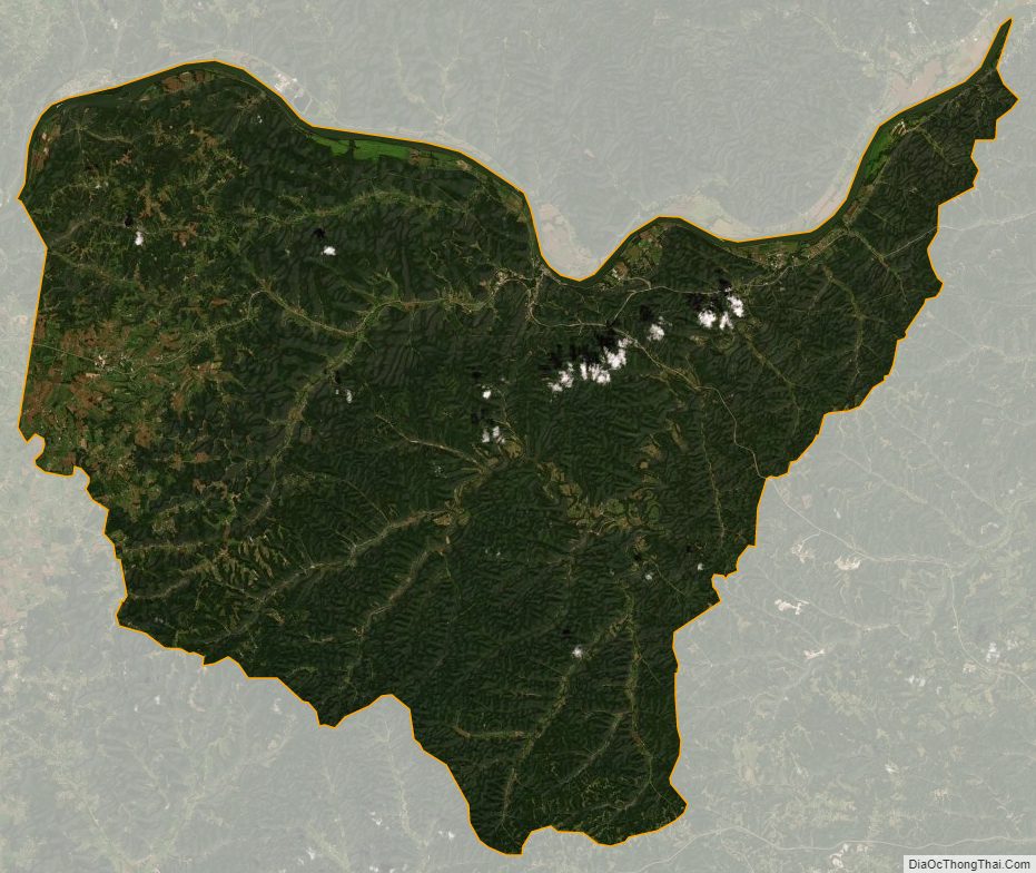 Satellite map of Lewis County, Kentucky