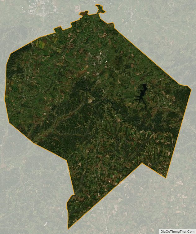 Satellite map of Lincoln County, Kentucky