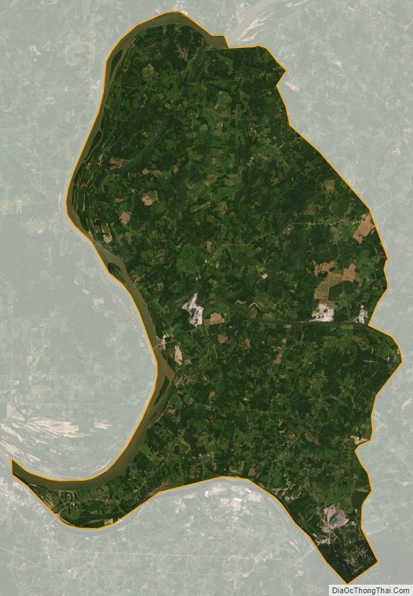 Satellite map of Livingston County, Kentucky