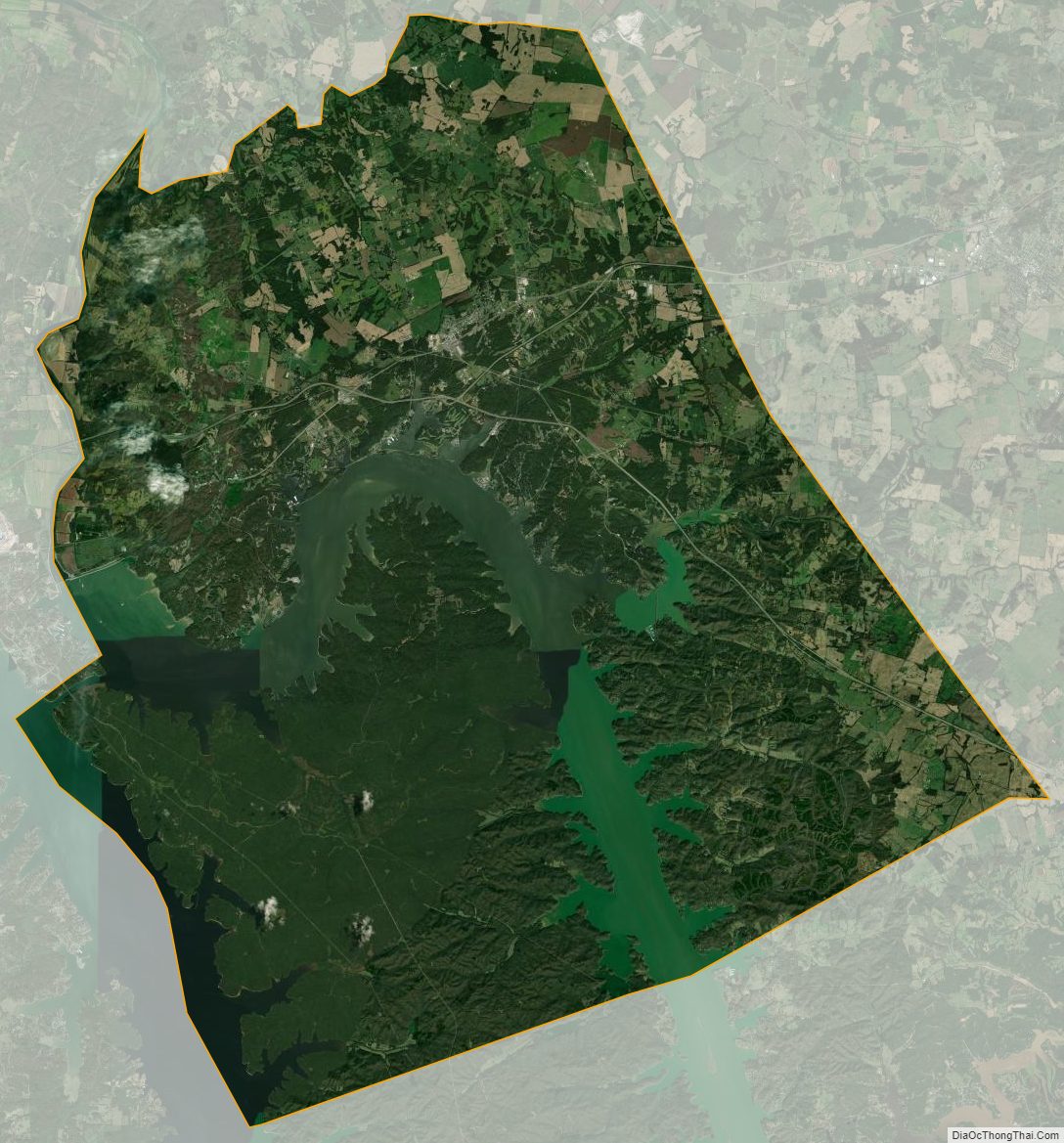 Satellite map of Lyon County, Kentucky