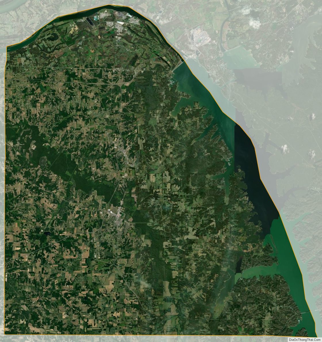 Satellite Map of Marshall County, Kentucky