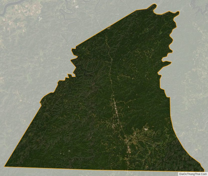 Satellite Map of McCreary County, Kentucky