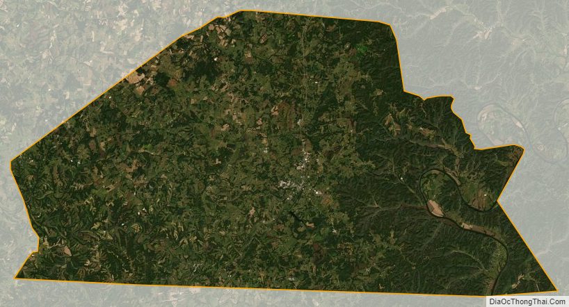 Satellite map of Monroe County, Kentucky