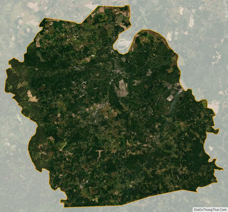Satellite map of Muhlenberg County, Kentucky