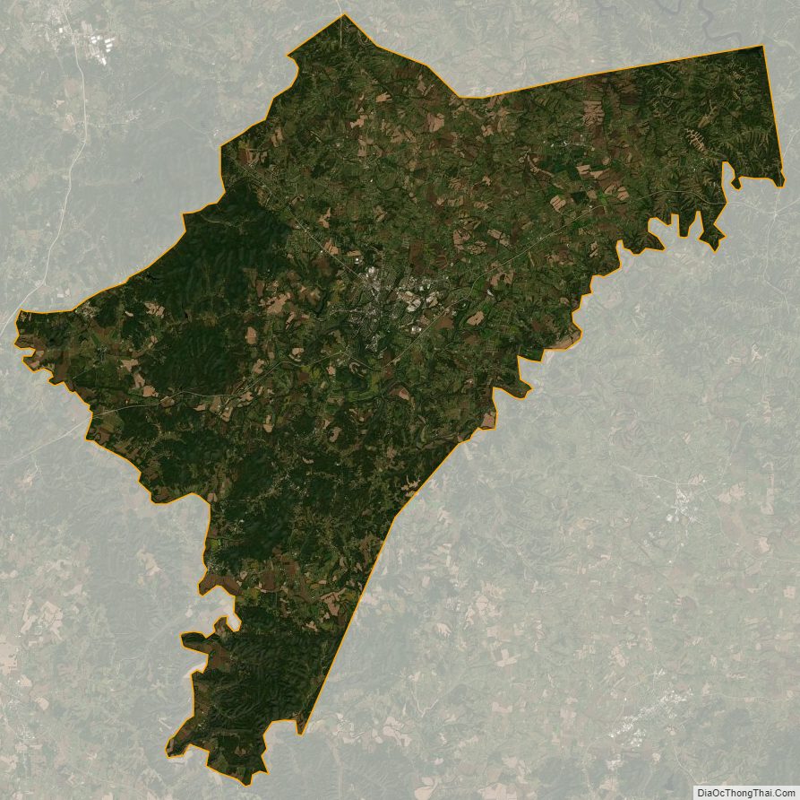 Satellite Map of Nelson County, Kentucky