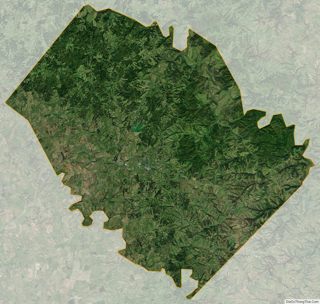 Satellite map of Nicholas County, Kentucky