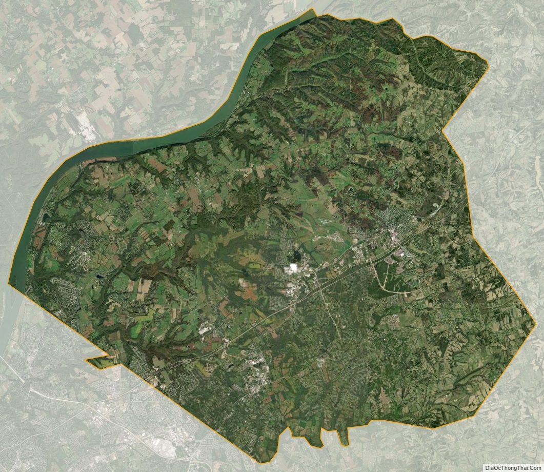 Satellite map of Oldham County, Kentucky