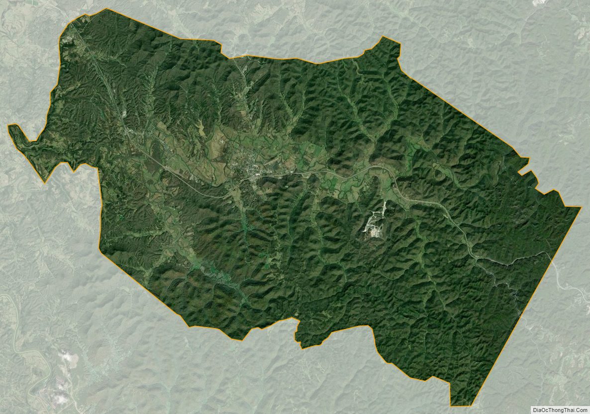 Satellite map of Powell County, Kentucky