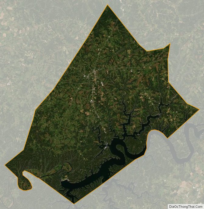 Satellite map of Russell County, Kentucky