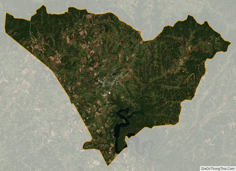Satellite map of Taylor County, Kentucky
