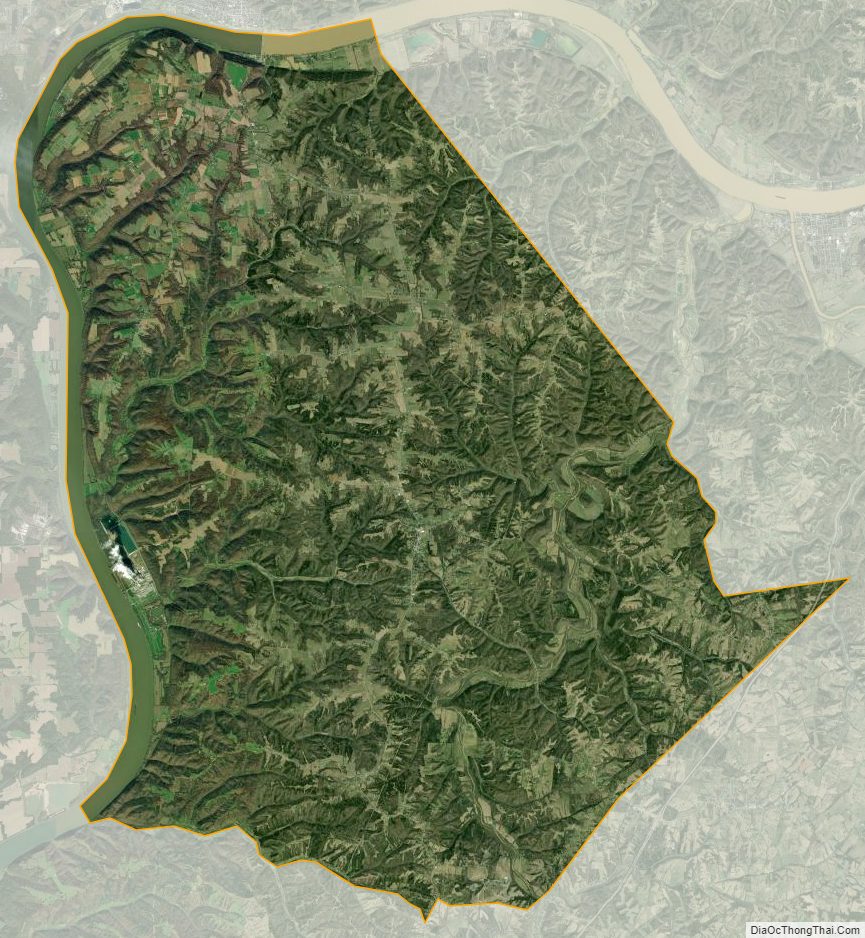 Satellite map of Trimble County, Kentucky
