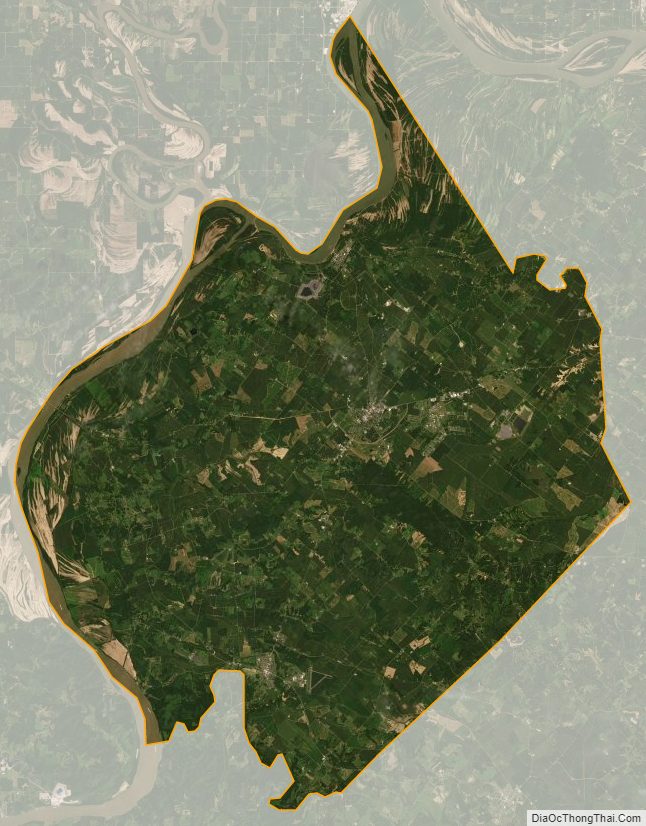 Satellite map of Union County, Kentucky