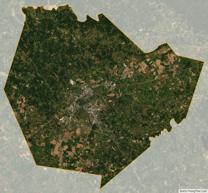 Satellite Map of Warren County, Kentucky