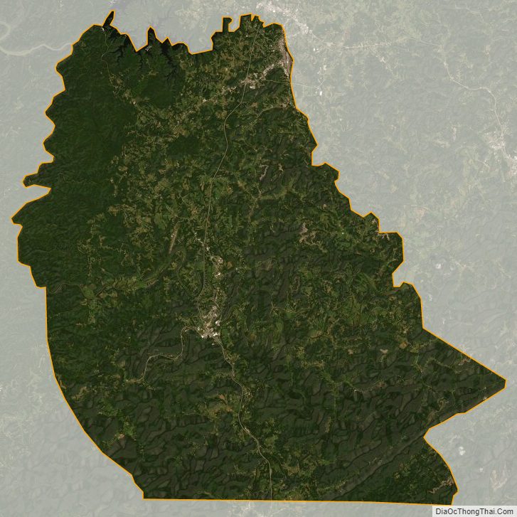 Satellite map of Whitley County, Kentucky