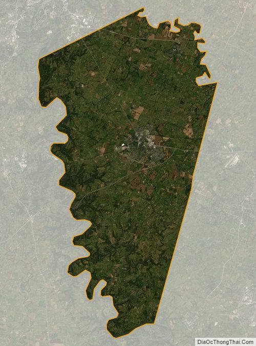 Satellite map of Woodford County, Kentucky