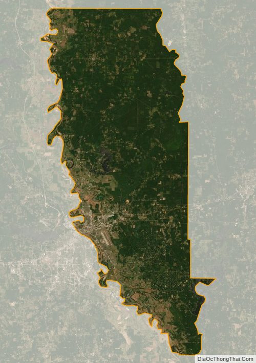 Satellite map of Bossier Parish, Louisiana