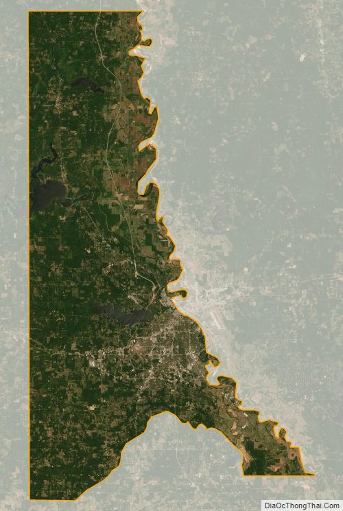 Satellite map of Caddo Parish, Louisiana