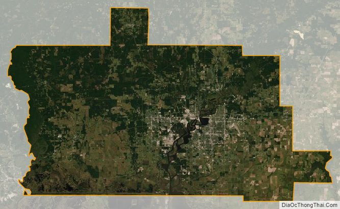 Satellite map of Calcasieu Parish, Louisiana