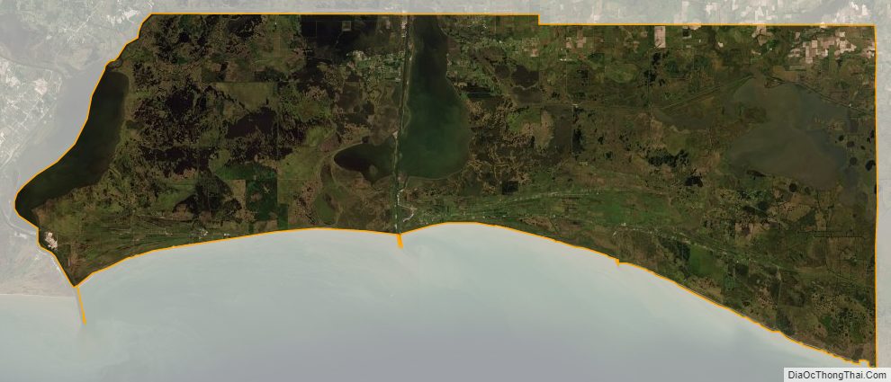 Satellite map of Cameron Parish, Louisiana