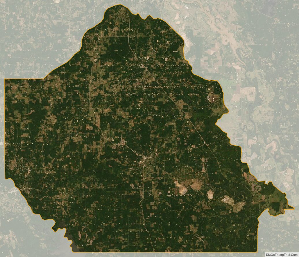 Satellite map of De Soto Parish, Louisiana