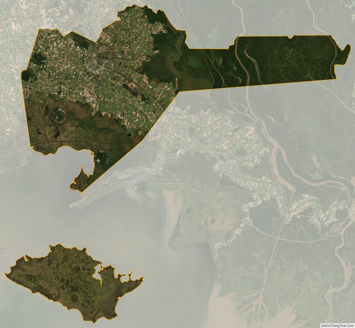 Satellite Map of Iberia Parish, Louisiana