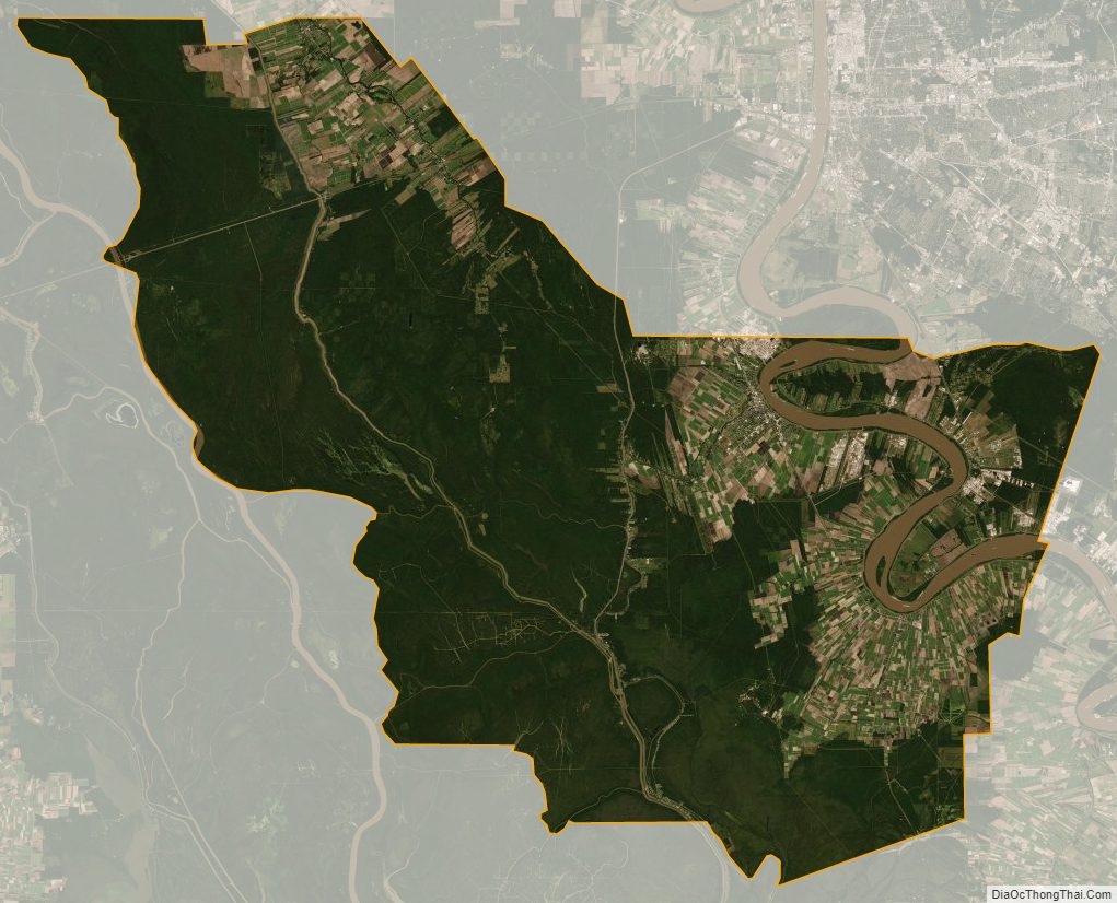 Satellite Map of Iberville Parish, Louisiana