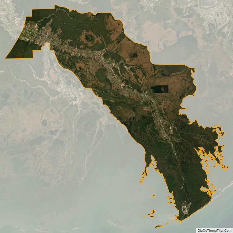 Satellite map of Lafourche Parish, Louisiana