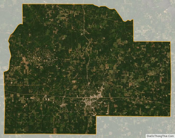 Satellite map of Lincoln Parish, Louisiana