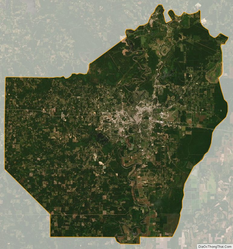 Satellite map of Ouachita Parish, Louisiana